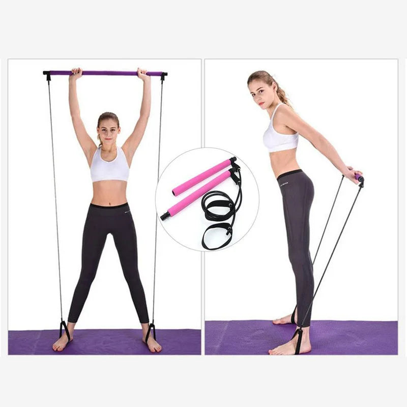 Fitness Pilates Bar Kit with Resistance Band